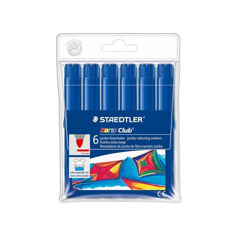 STAEDTLER ROTULADOR GRUESO NORIS CLUB AZUL ESTUCHE 6 UD