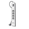 BELKIN REGLETA DE PROTECCION CONTRA SOBRETENSIONES CON 4 TOMAS + 2 PUERTOS USB BOTÓN DE APAGADO Y ENCENDIDO 2 METROS BLANCO/GRIS