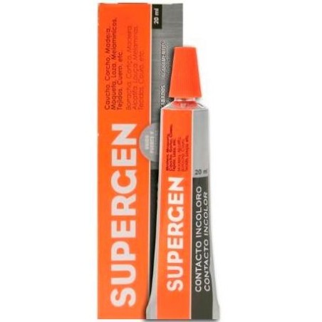 SUPERGEN PEGAMENTO DE CONTACTO RESISTENTE INCOLORO TUBO 20ML EN MANCHETA