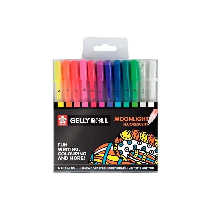 TALENS SAKURA BOLÍGRAFOS GELLY ROLL MOONLIGHT ESTUCHE DE 12 C/SURTIDOS