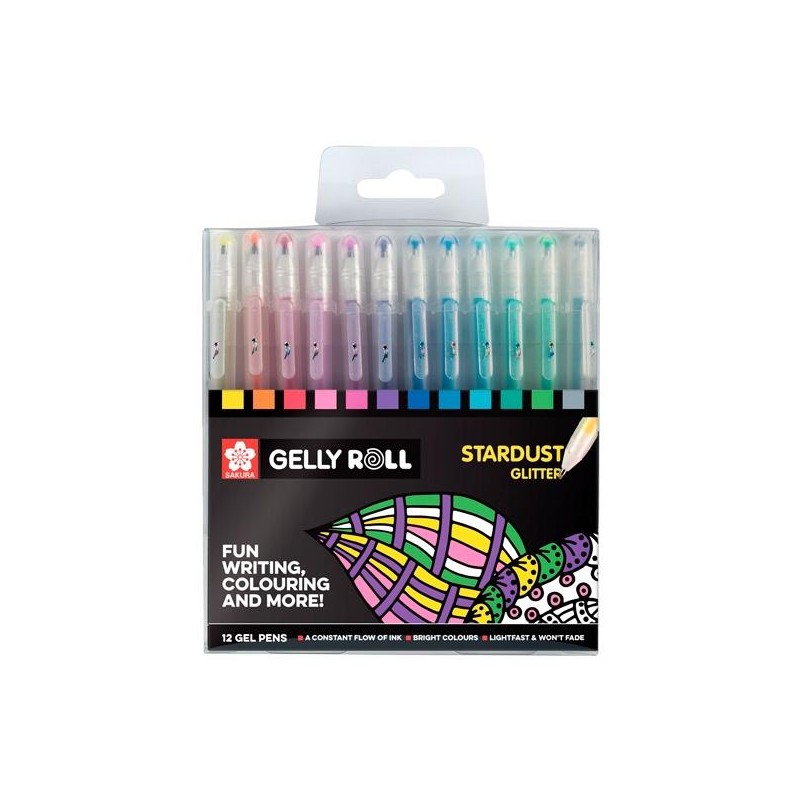 TALENS SAKURA BOLÍGRAFOS DE GEL STARDUST GLITTER ESTUCHE DE 12 C/SURTIDOS