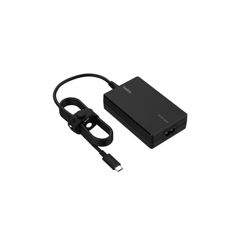 BELKIN CARGADOR UNIVERSAL PARA PORTATIL GAN 100W CABLE USB-C 2.5 METROS NEGRO