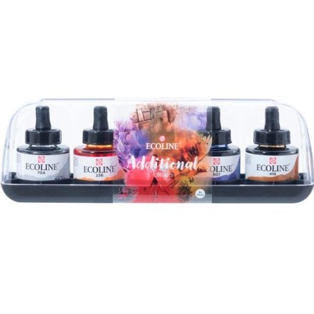 TALENS ECOLINE SET ADICIONAL 5 BOTELLAS DE 30ML ACUARELA LÍQUIDA COLORES SURTIDOS