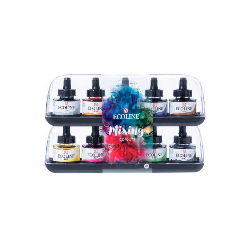 TALENS ECOLINE SET ACUARELA LÍQUIDA MEZCLA 10 BOTELLAS DE 30ML COLORES SURTIDOS