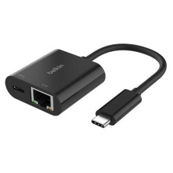 BELKIN CABLE ADAPTADOR USB-C A ETHERNET + CARGA 100W NEGRO