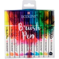 TALENS ECOLINE ROTULADORES BRUSH PEN PUNTA PINCEL C/SURTIDOS ESTUCHE 10 UD