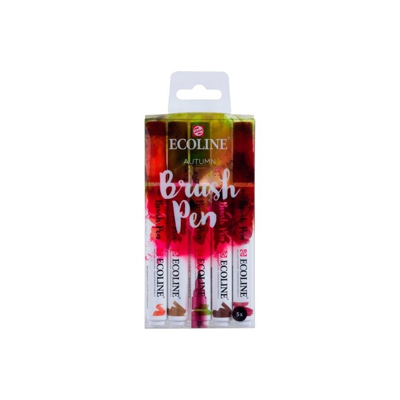 TALENS ECOLINE ROTULADORES BRUSH PEN PUNTA PINCEL OTOÑO ESTUCHE 5 UD