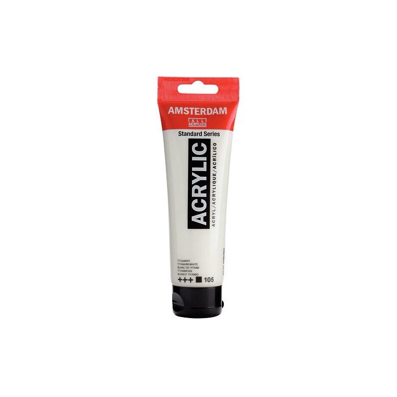 TALENS AMSTERDAM STANDARD SERIES COLORES ACRÍLICOS TUBO 120ML BLANCO DE TITANIO