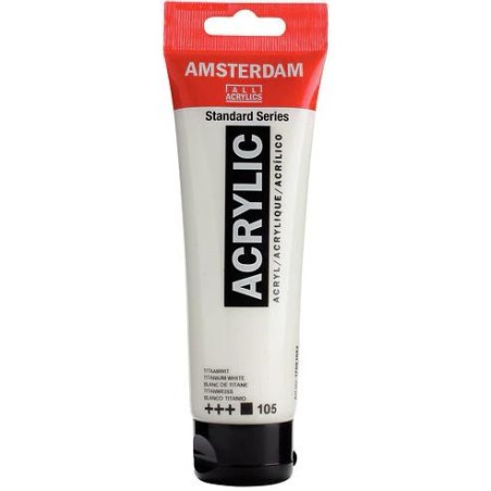 TALENS AMSTERDAM STANDARD SERIES COLORES ACRÍLICOS TUBO 120ML BLANCO DE TITANIO