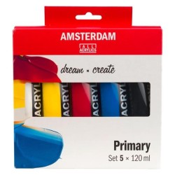 TALENS AMSTERDAM STANDARD SERIES SET ACRÍLICOS PRIMARIOS TUBO 120ML ESTUCHE 5 UD