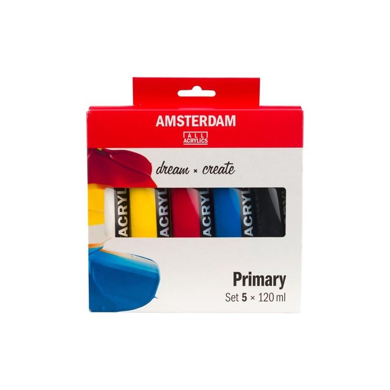 TALENS AMSTERDAM STANDARD SERIES SET ACRÍLICOS PRIMARIOS TUBO 120ML ESTUCHE 5 UD