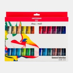 TALENS AMSTERDAM SET 24 TUBOS ACRÍLICOS DE 20ML SELECCIÓN STANDARD SERIES COLORES SURTIDOS