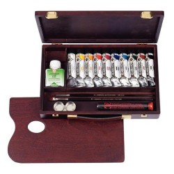 TALENS REMBRANDT SET CON 10 TUBOS ACRÍLICOS DE 40ML COLORES SURTIDOS CAJA DE MADERA