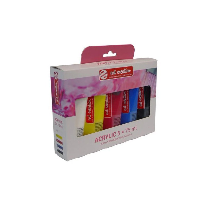 TALENS ART CREATION SET ACRÍLICO INICIACIÓN TUBO 75ML COLORES SURTIDOS ESTUCHE 5 UD