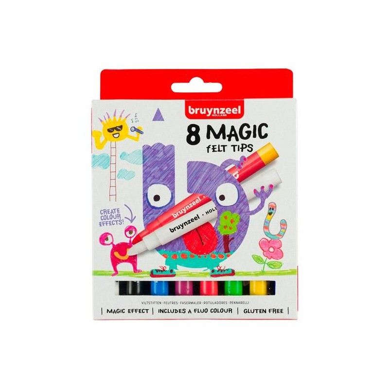 TALENS BRUYNZEEL ROTULADORES KIDS MÁGICOS COLORES SURTIDOS ESTUCHE 8 UD