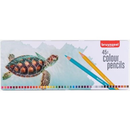 TALENS BRUYNZEEL LÁPICES DE COLORES TORTUGA C/SURTIDOS ESTUCHE 45 UD