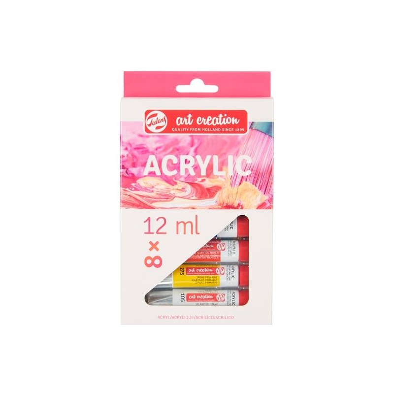TALENS ART CREATION SET ACRÍLICO TUBO 12ML COLORES SURTIDOS ESTUCHE 8 UD