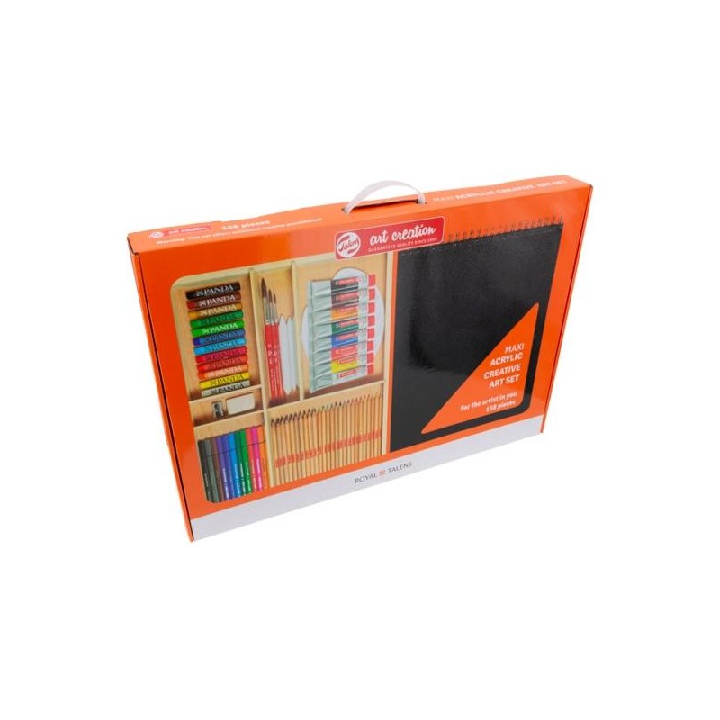 TALENS ART CREATION SET CREATIVO 158 PIEZAS MAXI ACRÍLICO CAJA MADERA