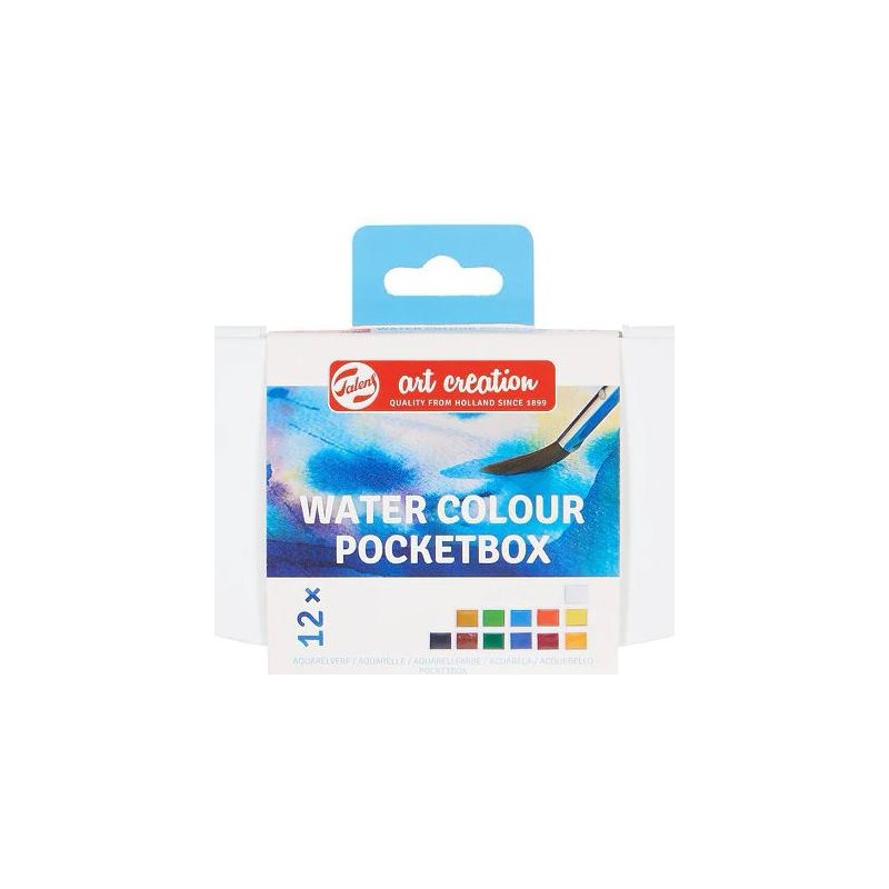 TALENS ART CREATION ACUARELAS POCKET BOX PASTILLAS C/SURTIDOS ESTUCHE 12 UD