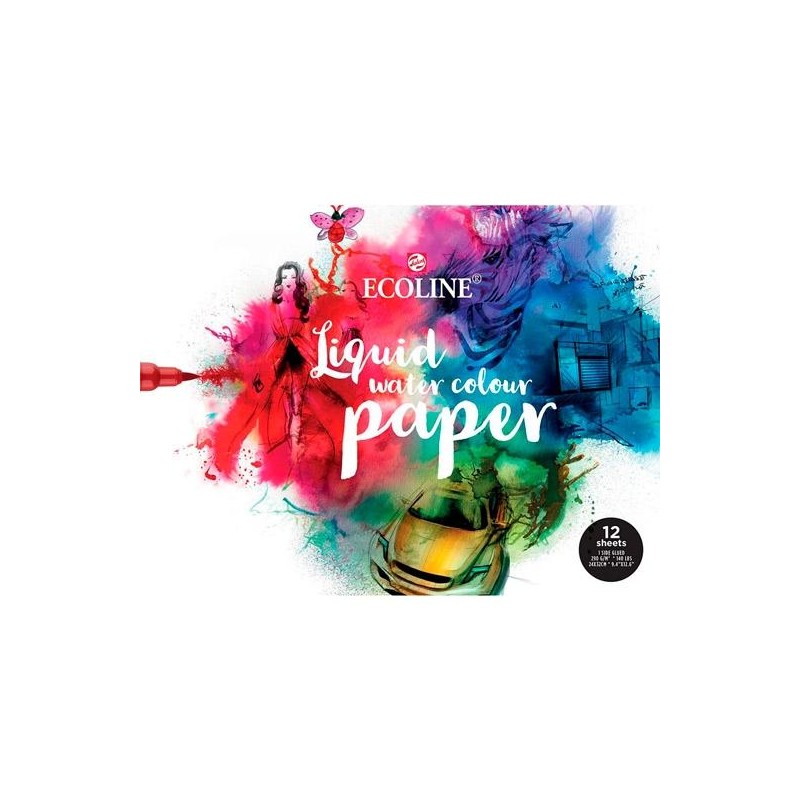 TALENS ECOLINE BLOQUE 12 HOJAS PAPEL 24X32CM 290GR ENCOLADO 1 LADO