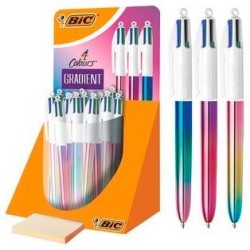 BIC BOLÍGRAFO 4 COLORES GRADIENT CUERPO BLANCO/MULTICOLOR SURTIDOS EXPOSITOR 30 UD