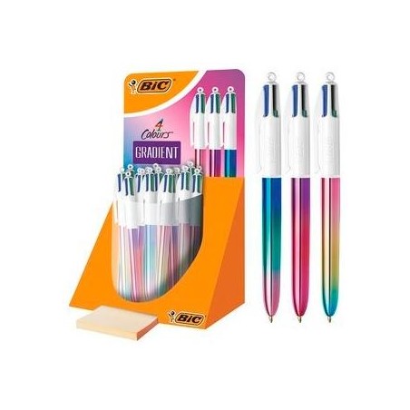 BIC BOLÍGRAFO 4 COLORES GRADIENT CUERPO BLANCO/MULTICOLOR SURTIDOS EXPOSITOR 30 UD
