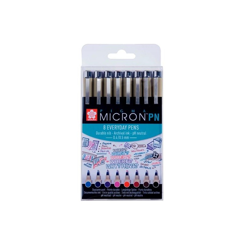 TALENS SAKURA ROTULADORES PIGMA MICRON PN COLORES SURTIDOS ESTUCHE 8 UD