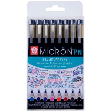 TALENS SAKURA ROTULADORES PIGMA MICRON PN COLORES SURTIDOS ESTUCHE 8 UD