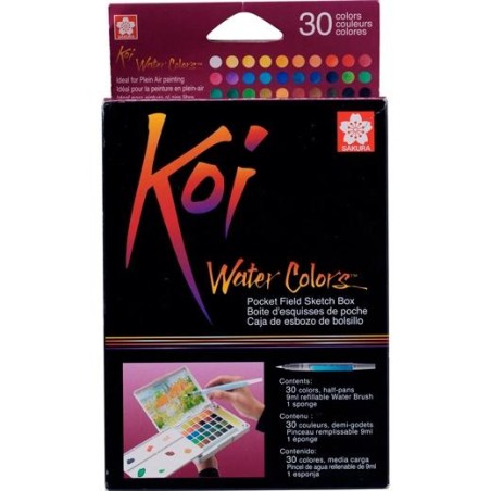 TALENS SAKURA KOI ACUARELAS WATER COLORS SKETCH BOX DE 30 C/SURTIDOS