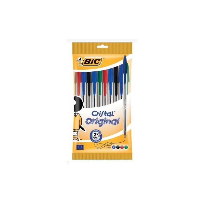 BIC BOLÍGRAFO ORIGINAL ORIGINAL COLORES SURTIDOS AZUL, ROJO, VERDE Y NEGRO PACK 10 UD