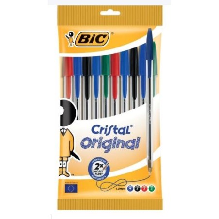 BIC BOLÍGRAFO ORIGINAL ORIGINAL COLORES SURTIDOS AZUL, ROJO, VERDE Y NEGRO PACK 10 UD