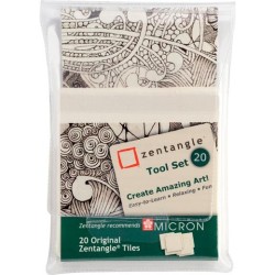 TALENS SAKURA ZENTANGLE TOOL SET 20 TARJETAS 89X89MM BLANCO