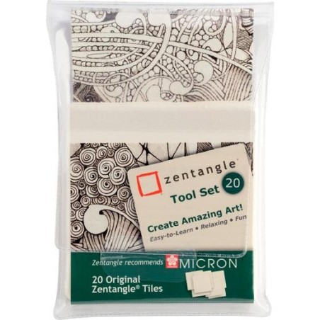 TALENS SAKURA ZENTANGLE TOOL SET 20 TARJETAS 89X89MM BLANCO