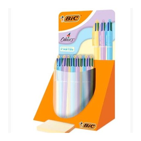 BIC BOLÍGRAFO 4 COLORES CUERPO PASTEL SURTIDOS EXPOSITOR 30 UD