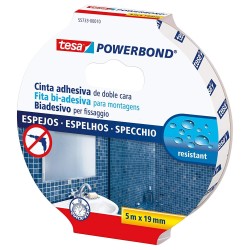 TESA CINTA ADHESIVA DE MONTAJE DOBLE CARA POWERBOND 19MM X 5M ESPEJOS