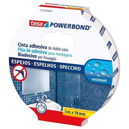 TESA CINTA ADHESIVA DE MONTAJE DOBLE CARA POWERBOND 19MM X 5M ESPEJOS
