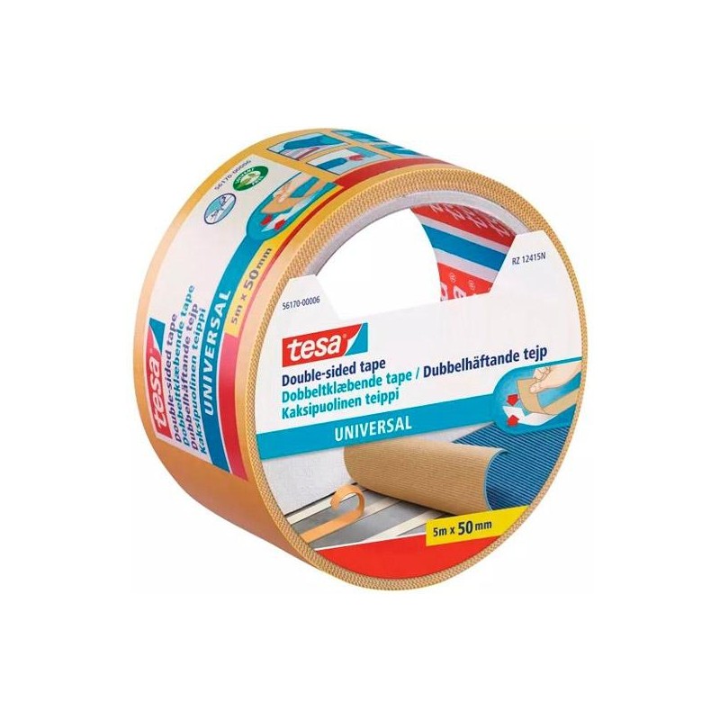 TESA CINTA ADHESIVA DOBLE CARA UNIVERSAL 50MM X 5M BEIGE