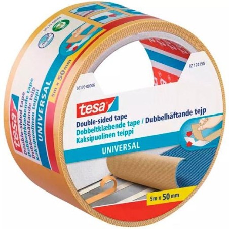 TESA CINTA ADHESIVA DOBLE CARA UNIVERSAL 50MM X 5M BEIGE