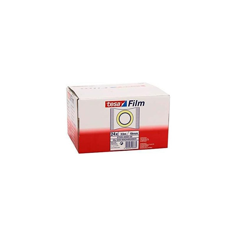 TESA FILM CINTA ADHESIVA TRANSPARENTE STANDARD FLOWPACK ROLLO 19MM X 33M