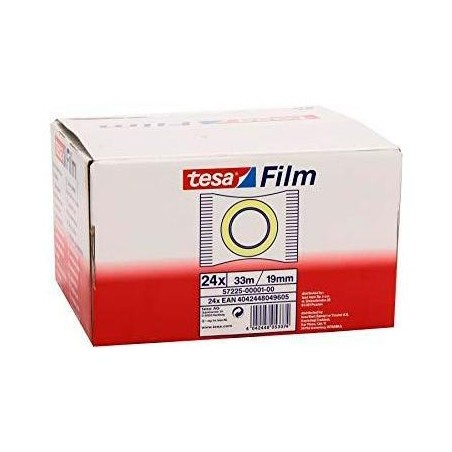 TESA FILM CINTA ADHESIVA TRANSPARENTE STANDARD FLOWPACK ROLLO 19MM X 33M