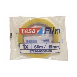 TESA FILM CINTA ADHESIVA TRANSPARENTE STANDARD ROLLO 19MM X 66M EN BOLSITA