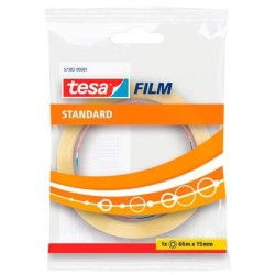 TESA FILM CINTA ADHESIVA TRANSPARENTE STANDARD 15MM X 66M EN BOLSITA