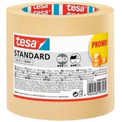 TESA CINTA DE ENMASCARAR STANDARD ADHESIVA PARA PINTOR 50MX50MM EN PACK DE 2 ROLLOS