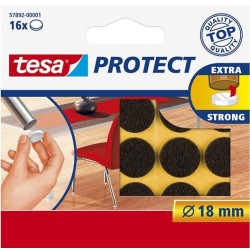 TESA FIELTRO PROTECTOR ANTIRASGUÑOS DIAMETRO Ø18MM MARRÓN -BLISTER 16U-