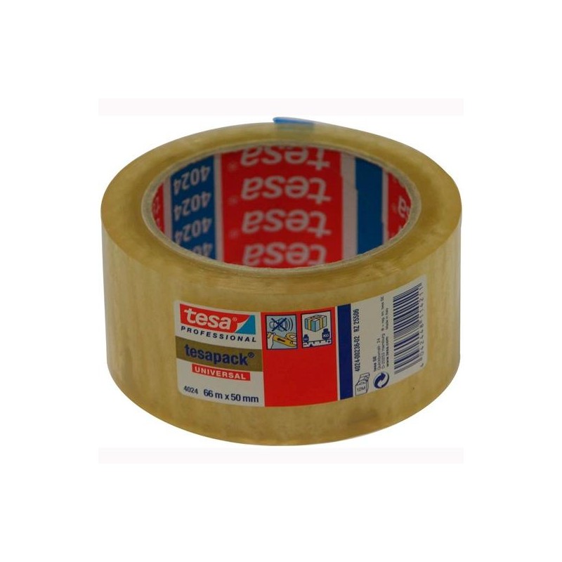 TESA CINTA DE EMBALAJE DE POLIOLEFINA TESAPACK C/ETIQUETA 66MX50MM TRANSPARENTE