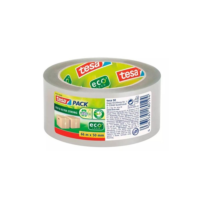 TESA CINTA EMBALAJE TESAPACK ECO 50MM X 66M ULTRAFUERTE TRANSPARENTE