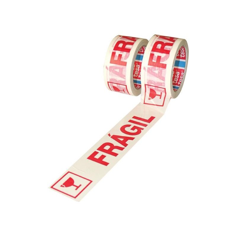 TESA CINTA DE EMBALAJE TESAPACK IMPRESO "FRAGIL" 66MX50MM