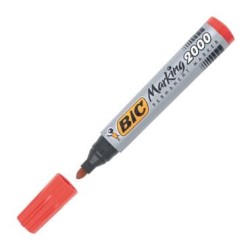 BIC MARCADOR PERMANENTE MARKING 2000 PUNTA REDONDA ROJO CAJA 12 UD