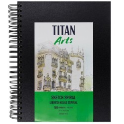 TITAN ARTS LIBRETA DE DIBUJO PARA BOCETOS ESPIRAL A4 50H 200GR