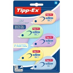 TIPP-EX CORRECTOR MINI POCKET MOUSE PASTEL C/SURTIDOS BLÍSTER 5 UD